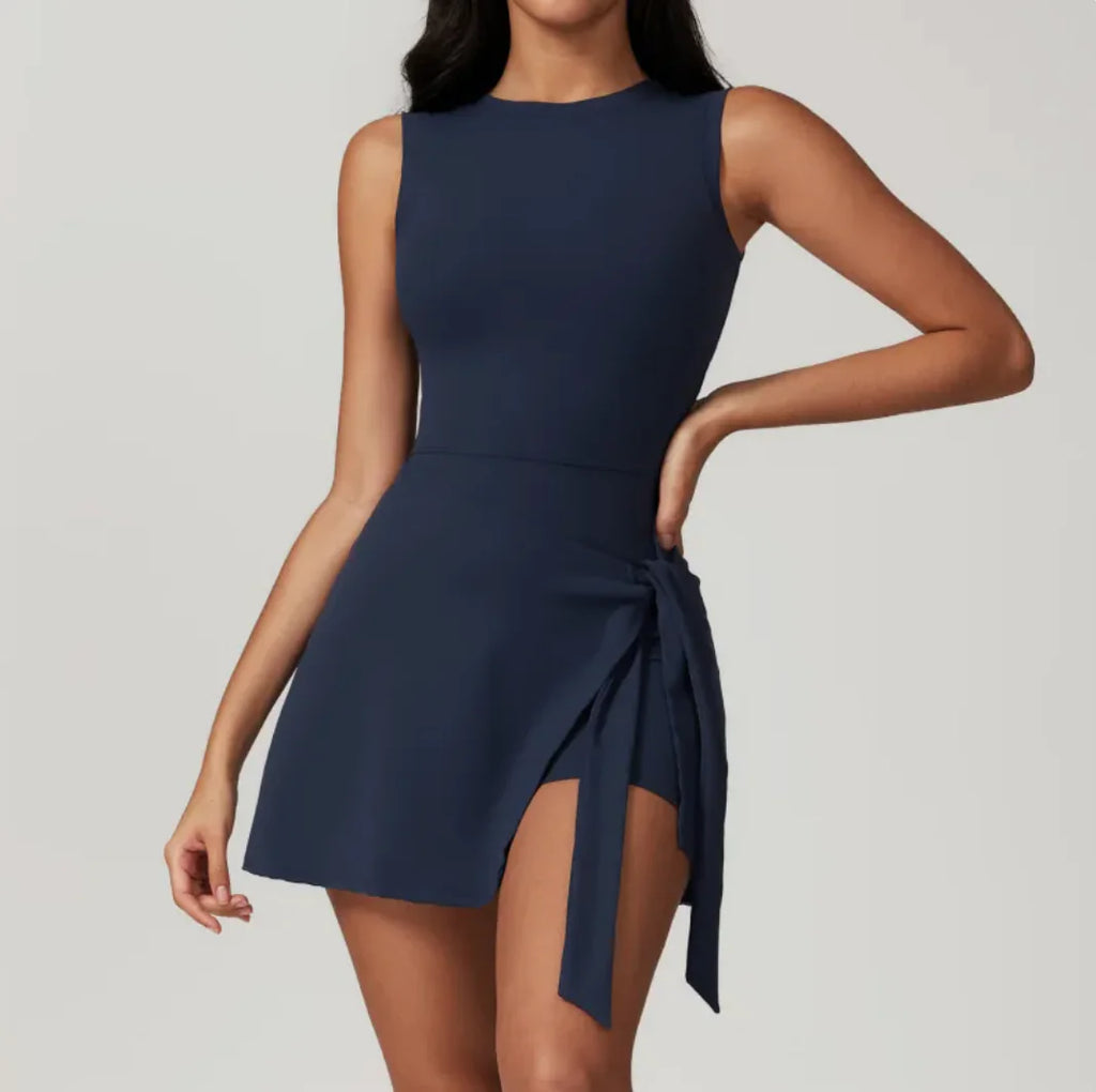 Dual-Layer Faux 2-Piece Tight Sports Dress