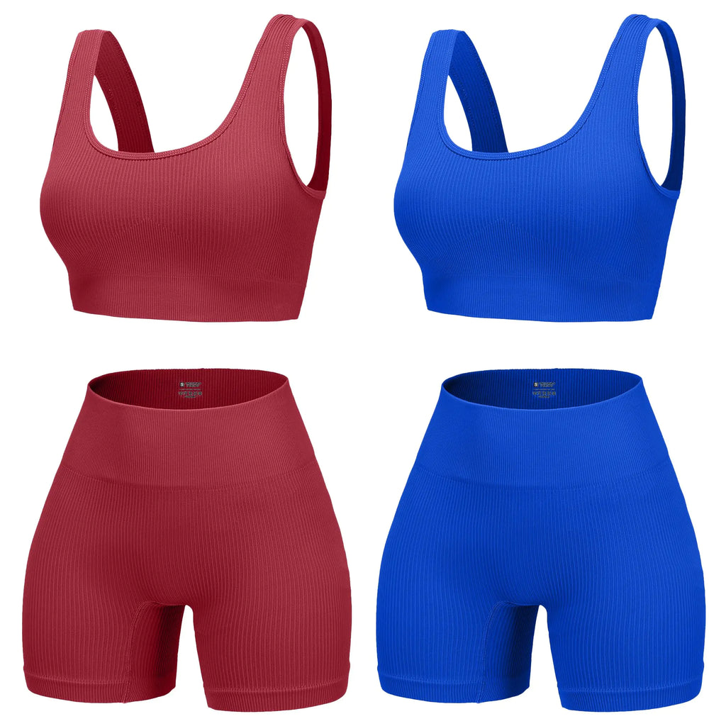 RibSculpt™ Seamless Ribbed Sports Bra & Short Set