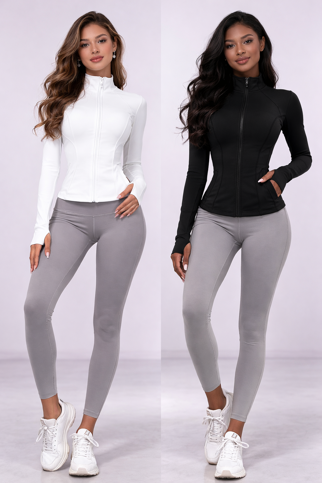 SlimSculpt™ Full-Zip Athletic Jacket with Thumb Holes