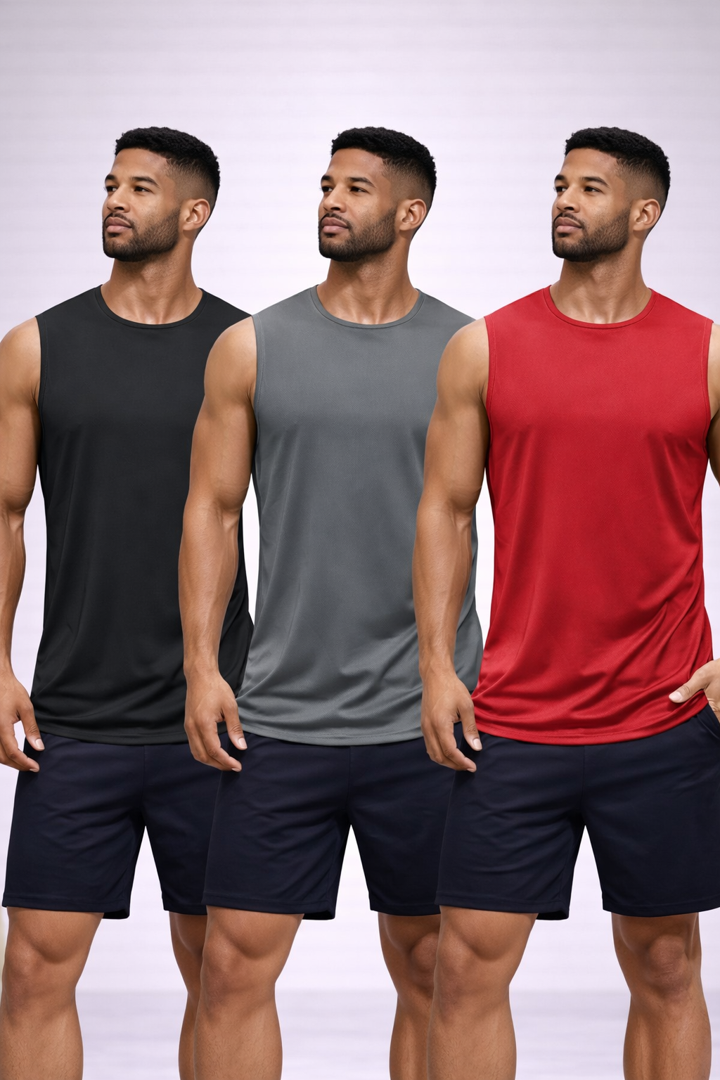 IronEdge™ Men’s Bodybuilding Sleeveless Muscle Tank (3-Pack)