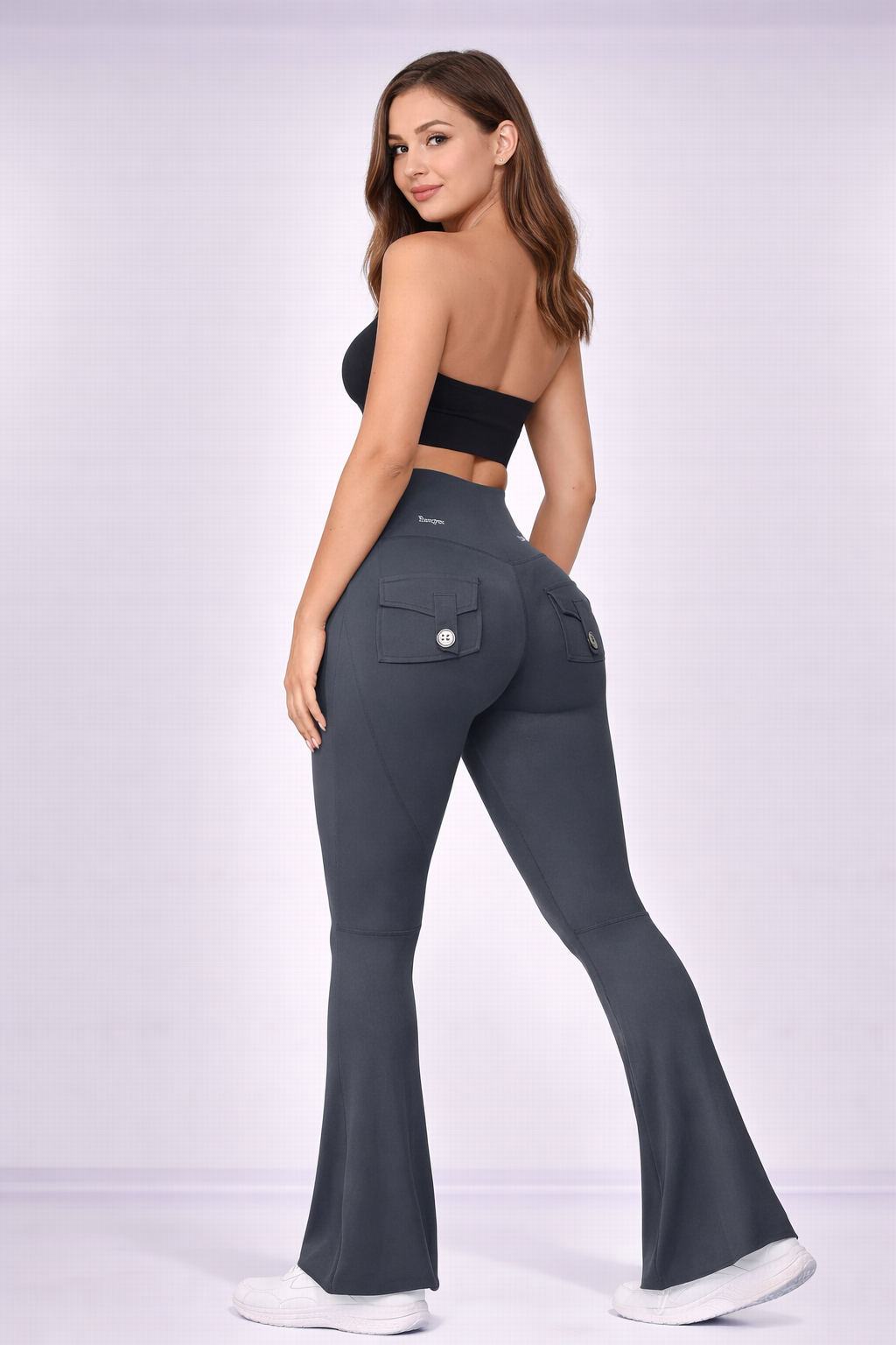 FlareCurve™ Cross-Waist Scrunch Butt Flare Leggings with Pockets