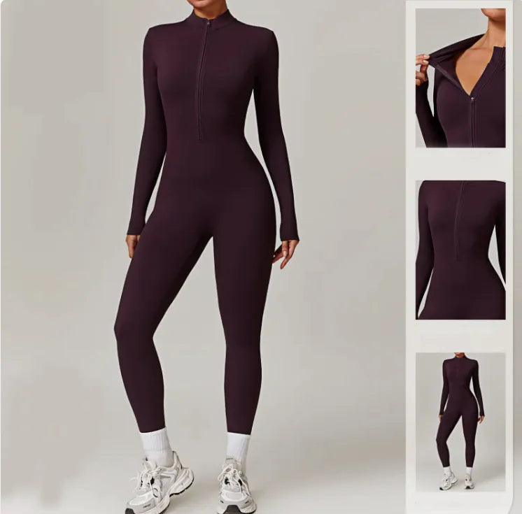 ZipTherm™ Long-Sleeve Warm Workout Jumpsuit