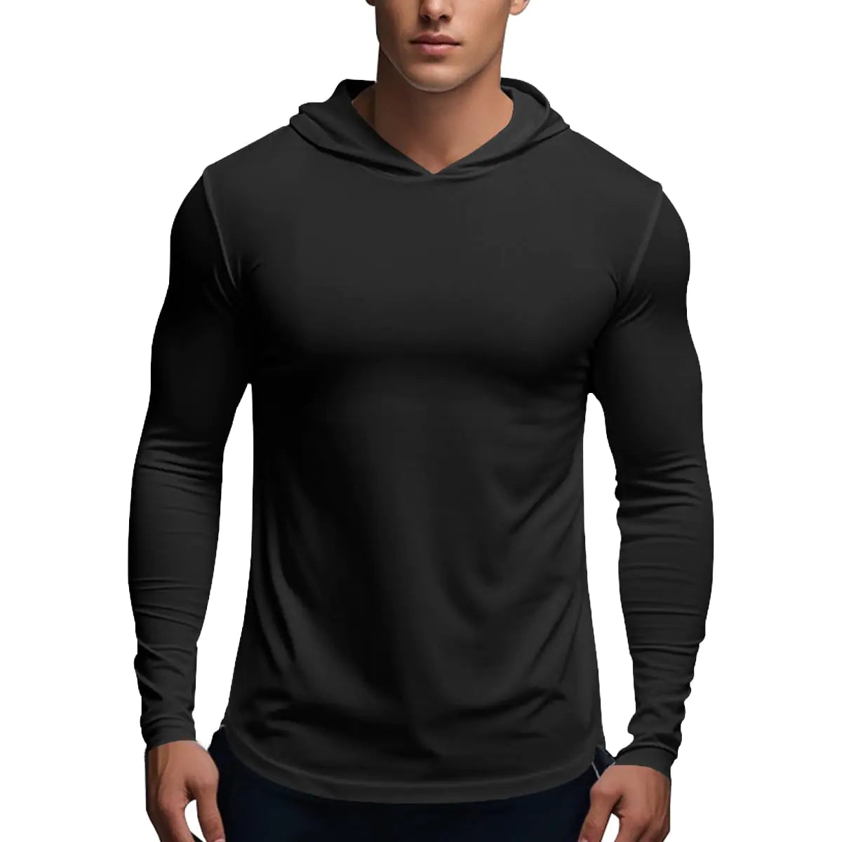 UrbanEdge™ Men’s Henley Long Sleeve Muscle Hoodie