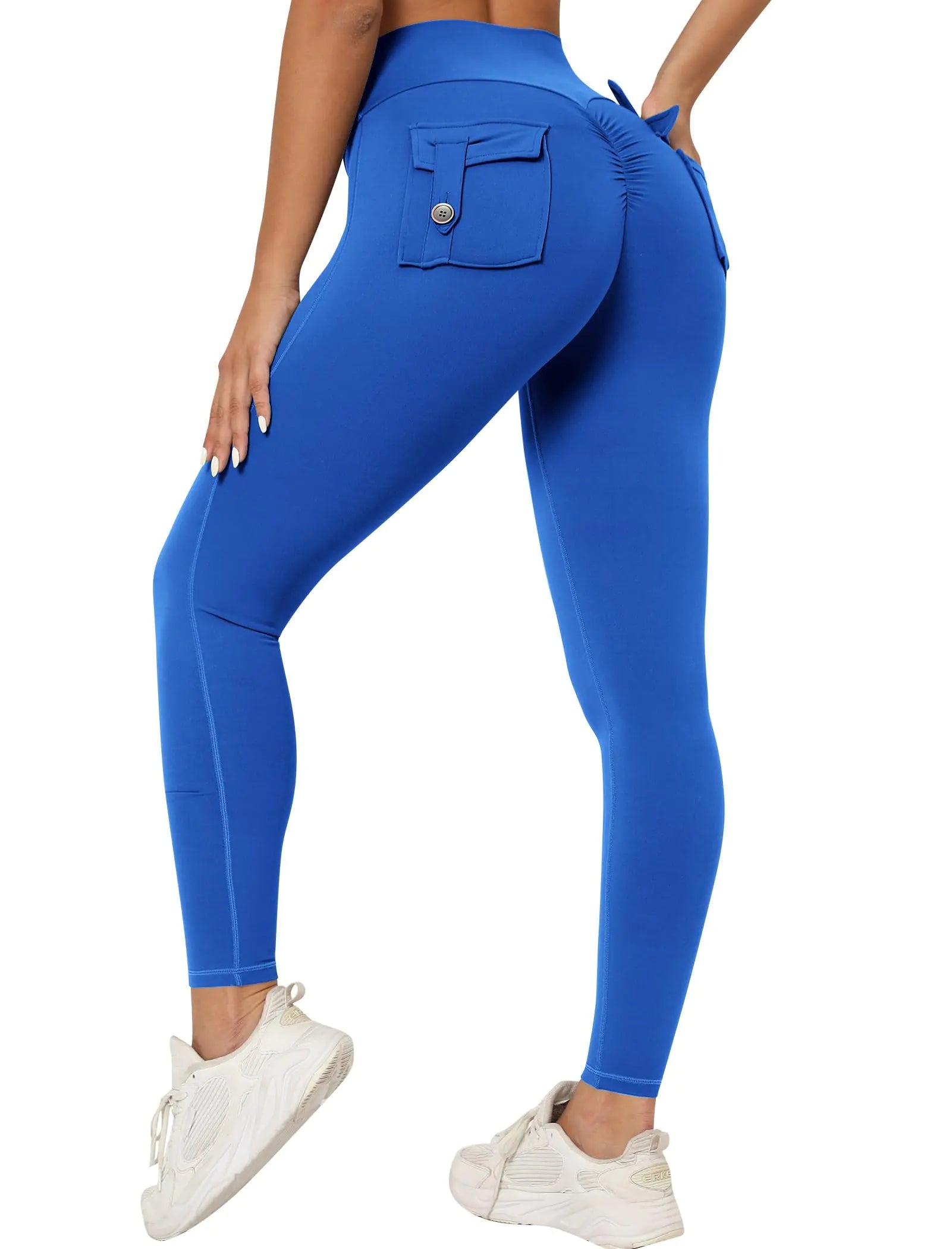 CurvePocket™ Cross-Waist Scrunch Butt Leggings with Rear Pockets