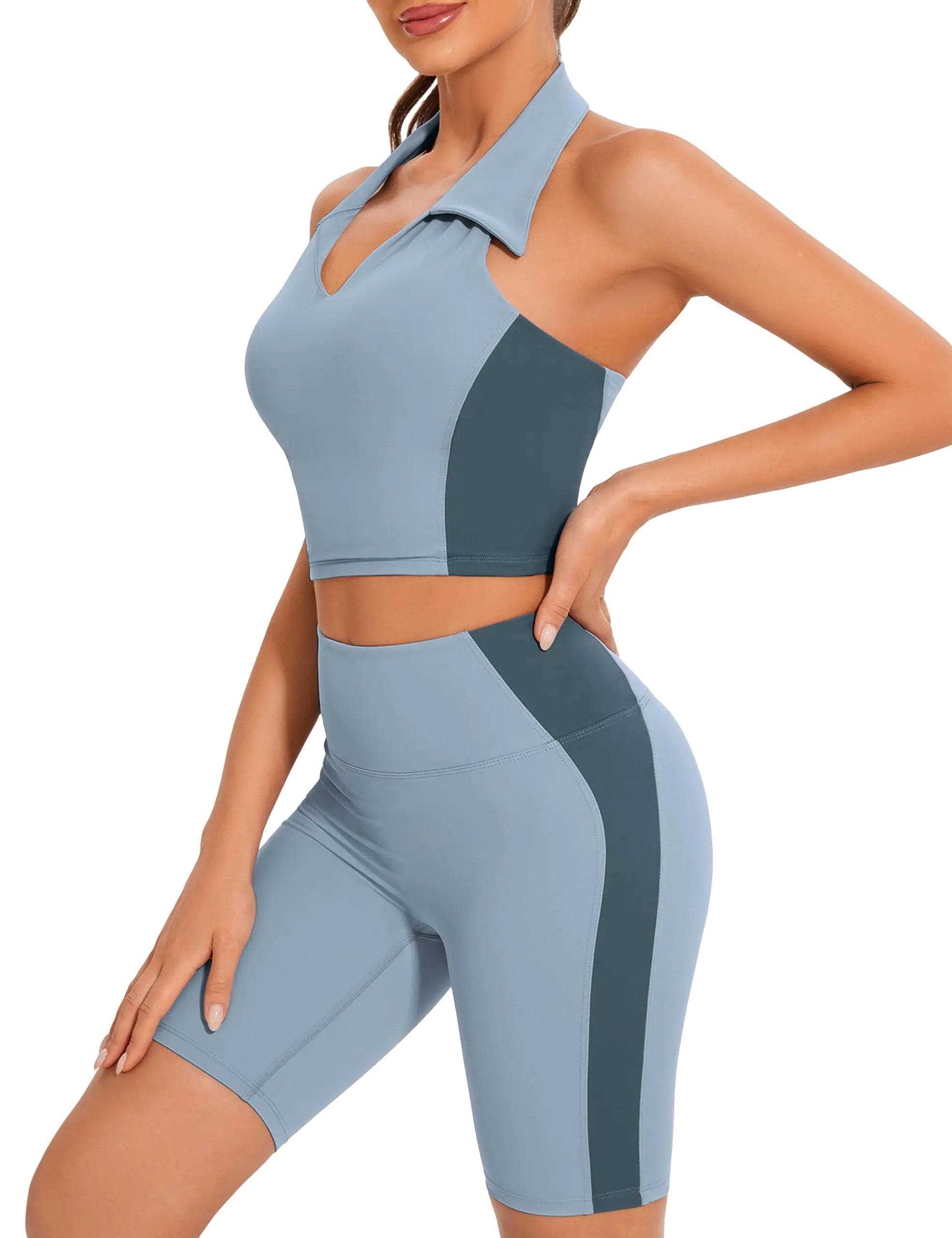 ColorFlex™ 2-Piece Colorblock Backless Workout Set