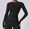 Brushed Tight Long Sleeve Yoga Top – Sculpting Fit, Ultra-Soft Feel & All-Day Comfort