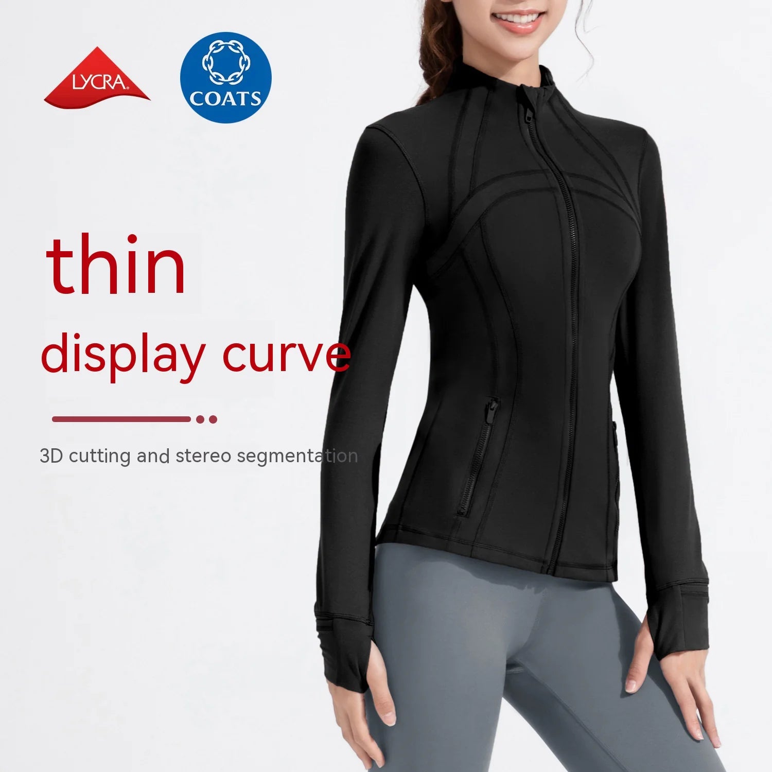 Women’s Super Stretch Nylon Long Sleeve Active Cardigan – Waist-Length Performance Jacket for Gym, Running & Training