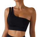 SculptChic™ One-Shoulder Longline Sports Bra with Cutout Design