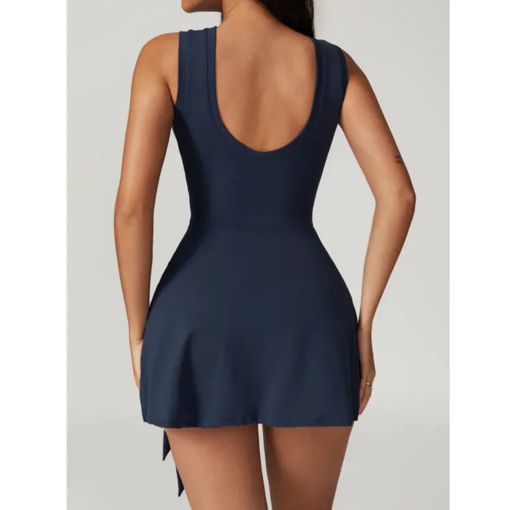 Dual-Layer Faux 2-Piece Tight Sports Dress