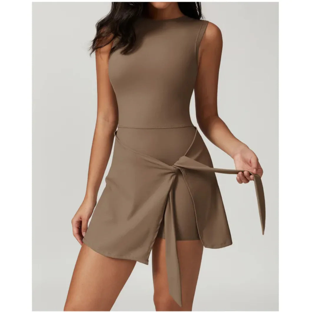 Dual-Layer Faux 2-Piece Tight Sports Dress