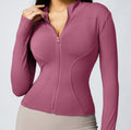 Women’s Breathable Stretch Active Cardigan – Waist-Length Yoga & Running Jacket (S–XL)