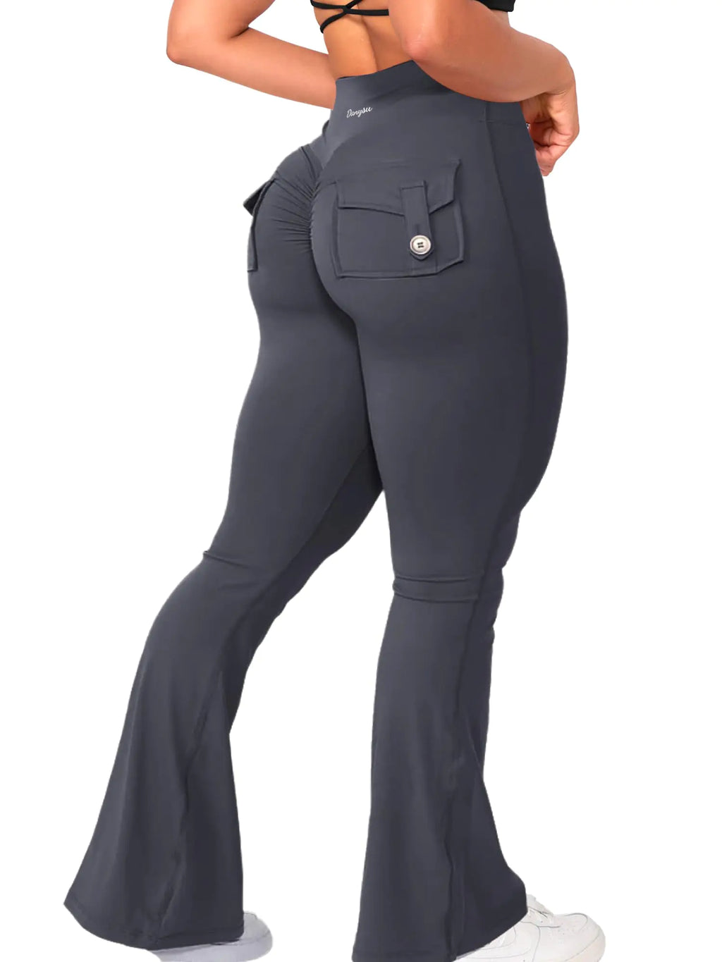 FlareCurve™ Cross-Waist Scrunch Butt Flare Leggings with Pockets
