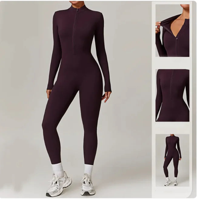 FlexWarm™ Zippered Thermal Yoga Bodysuit