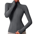 StreetFit™ Cropped Full-Zip Athletic Jacket with Thumb Holes