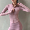 Women’s High Elastic Sports Jacket – Quick-Dry Long Sleeve Activewear for Gym, Running & Yoga (S–XXL)