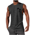 Generic Mens Workout Swim Sleeveless Shirts Quick Dry Beach Pool Running Athletic Exercise Muscle Tank Tops Big and Tall Dark Gray Medium