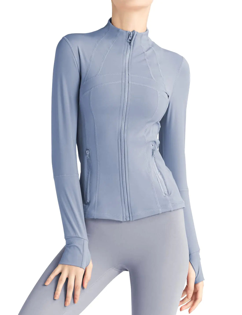 SculptMotion™ Slim-Fit Athletic Jacket with Thumb Holes