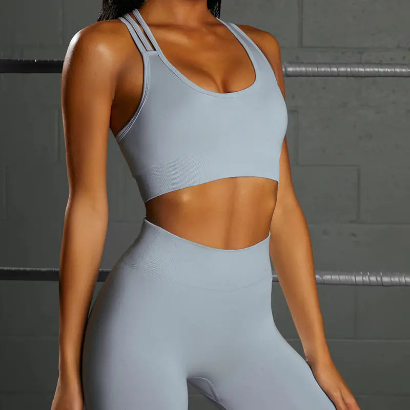 Seamless Knitted Sports Underwear Set – Supportive, Sculpting & Effortless