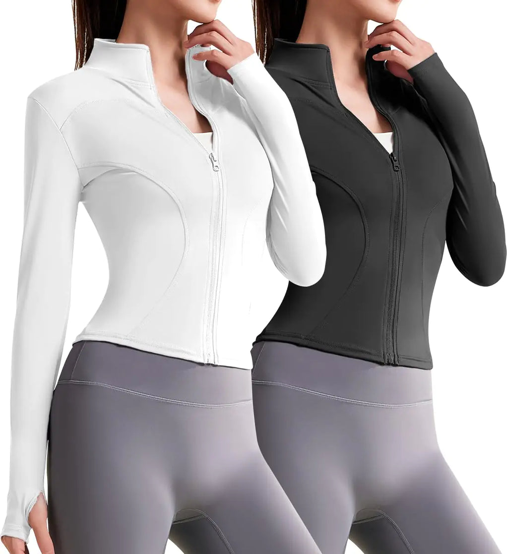 SlimSculpt™ Full-Zip Athletic Jacket with Thumb Holes