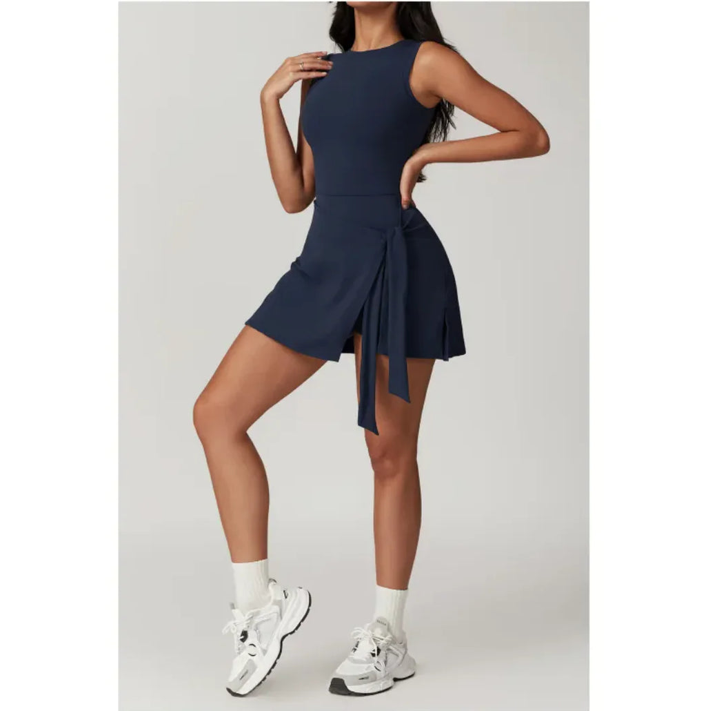 Dual-Layer Faux 2-Piece Tight Sports Dress