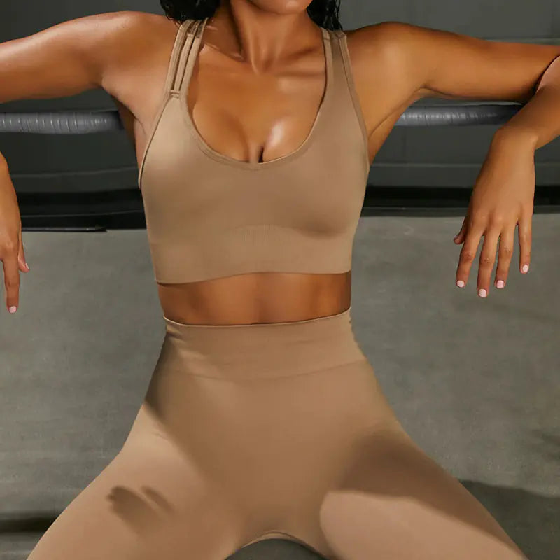 Seamless Knitted Sports Underwear Set – Supportive, Sculpting & Effortless