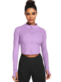 CozyFlex™ Long Sleeve Crop Workout Top with Thumb Holes