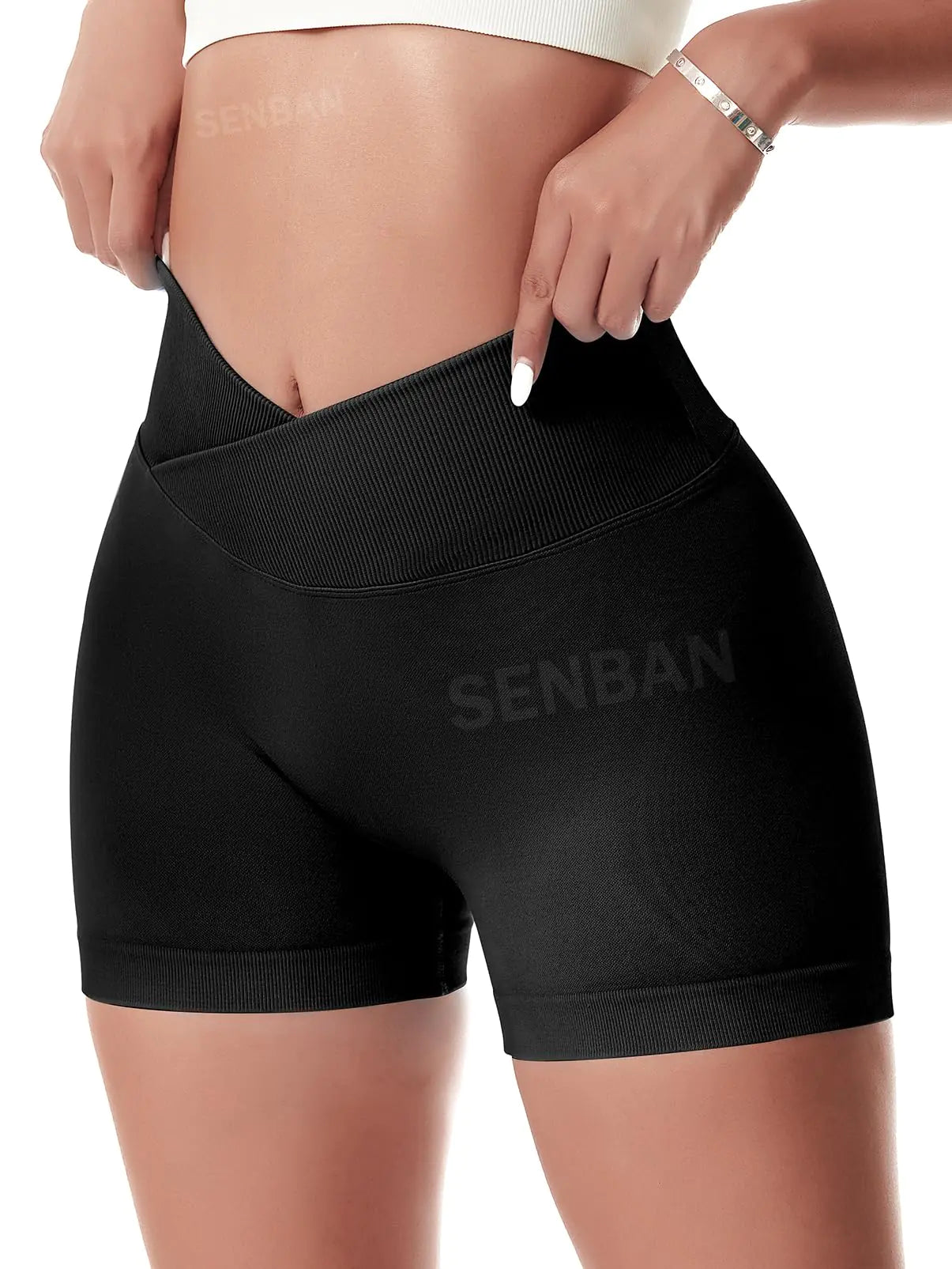 VShapeLift™ Crossover Waist Scrunch Butt Seamless Shorts